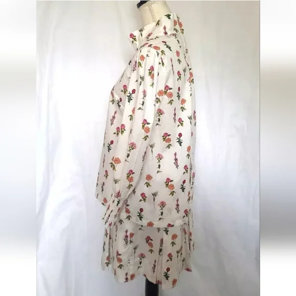 New Buru Designer Floral Bouquet Smocked Waist Mini Skirt Blouse Set Small - Picture 4 of 9